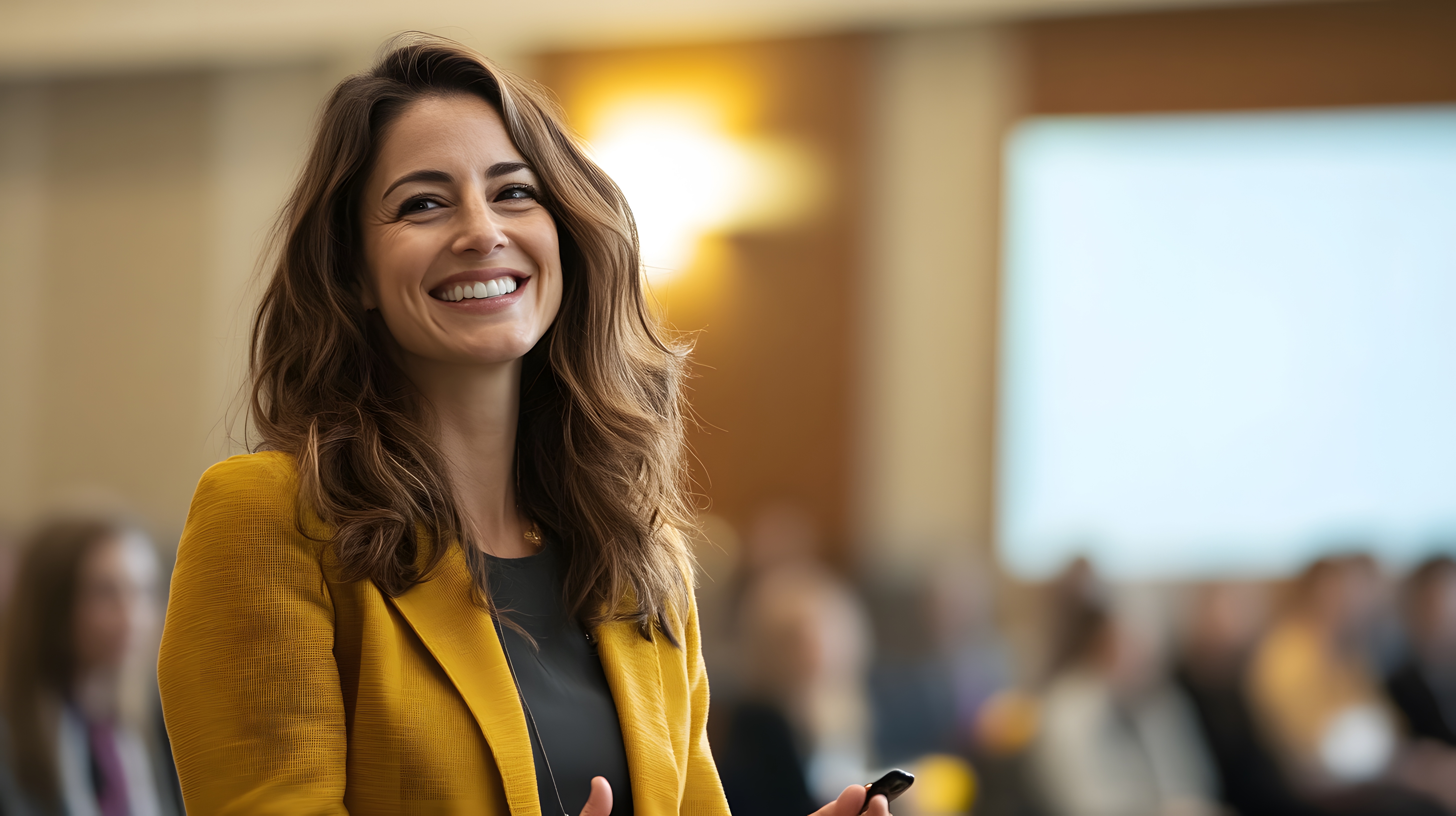 Sprache & Gefühl - Frau in professioneller Präsentation